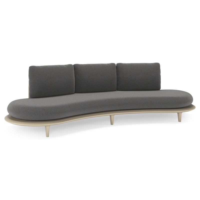 Bomero loungebank in beige aluminium met savane tornado all weather sunbrella® luxe kussen