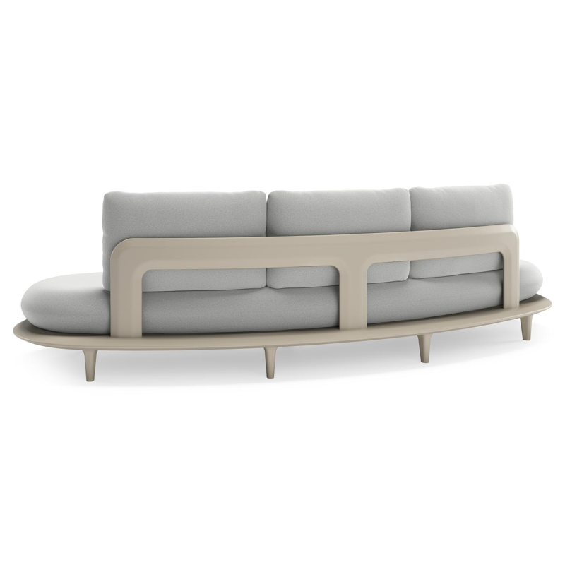 Bomero loungebank in beige aluminium met natte grey chine all weather sunbrella® luxe kussen