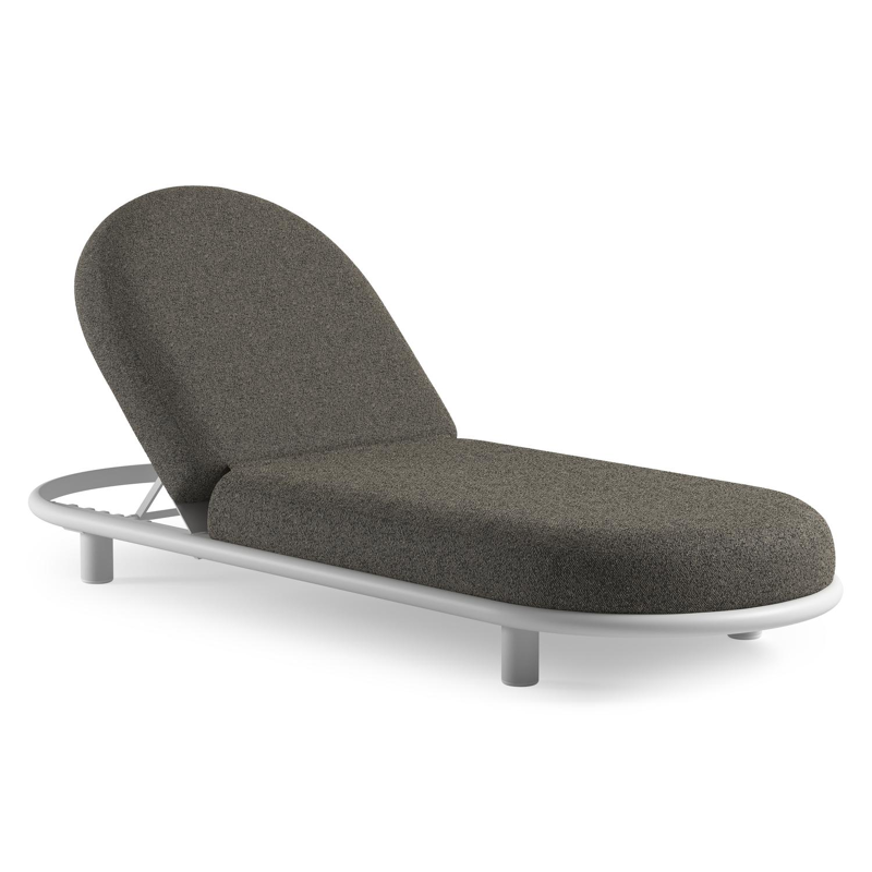 Lomano verstelbaar ligbed in wit aluminium met marbella tunder all weather cosytica