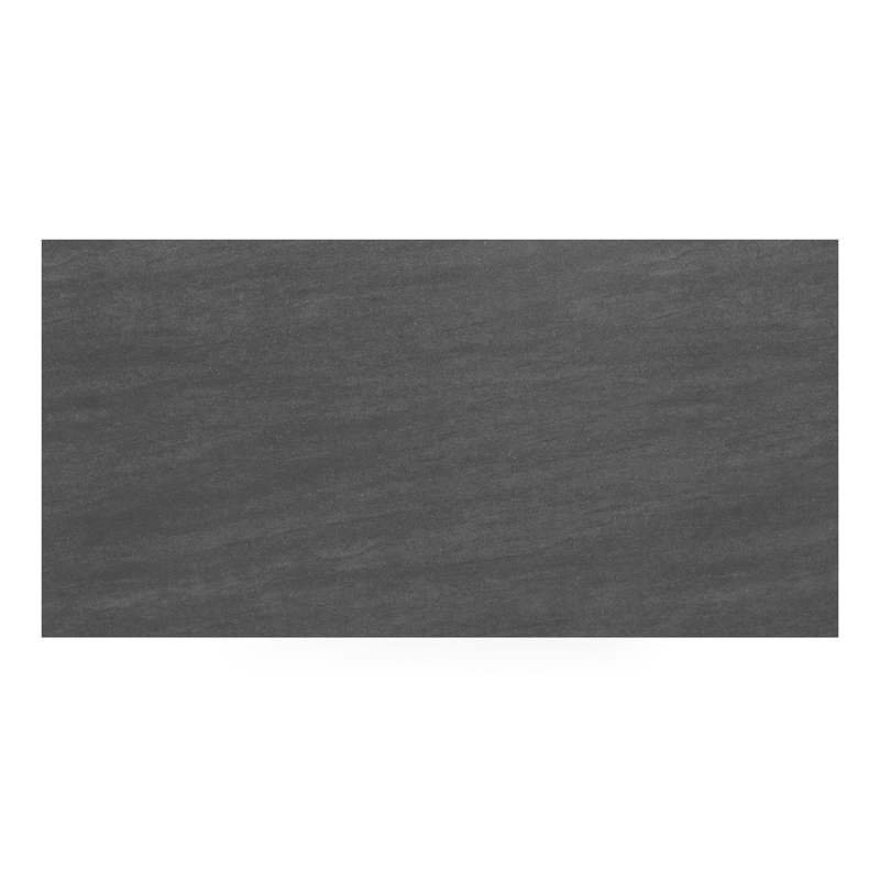 Cirello tuintafel rechthoekig in wit aluminium en volkeramiek Basalt Black - L 200 x B 100 x H 75 cm