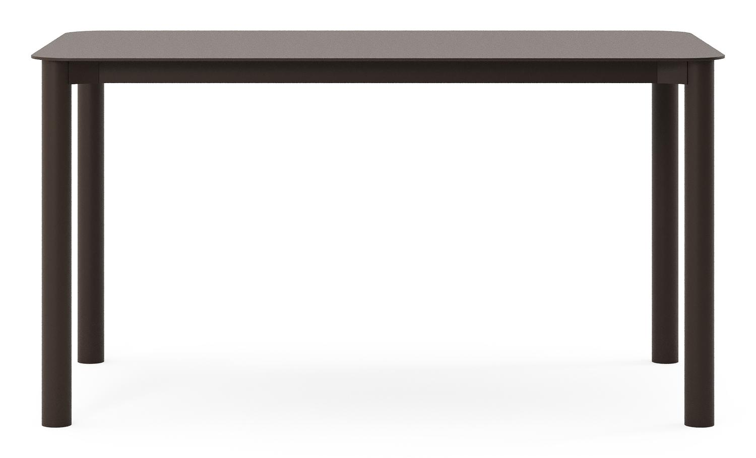 Orso tuintafel rechthoekig afgerond in donkerbruin aluminium - L 140 x B 80 x H 75 cm