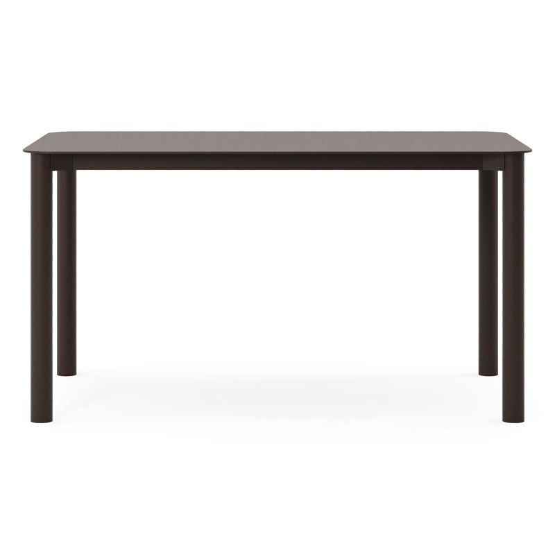 Orso tuintafel rechthoekig afgerond in donkerbruin aluminium - L 140 x B 80 x H 75 cm