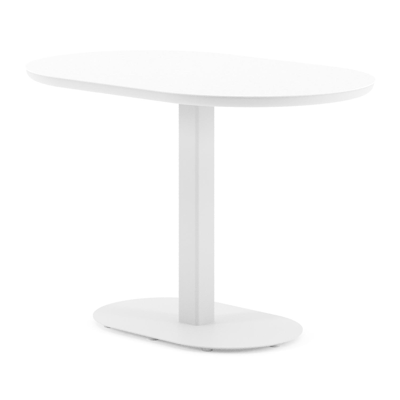 Teramo tuintafel bombo in wit aluminium en volkeramiek Arctic White - L 110 x B 70 x H 73.7 cm