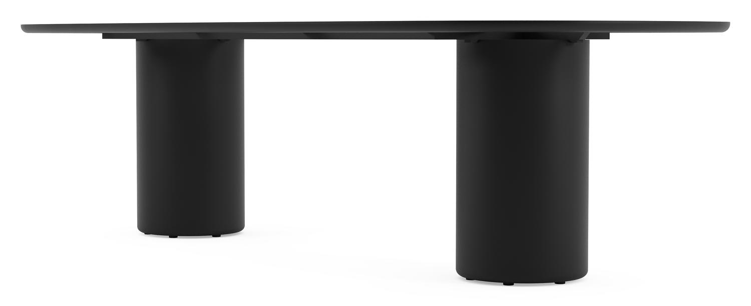 Amico tuintafel bombo in zwart aluminium en volkeramiek Arctic White - L 270 x B 125 x H 73.5 cm