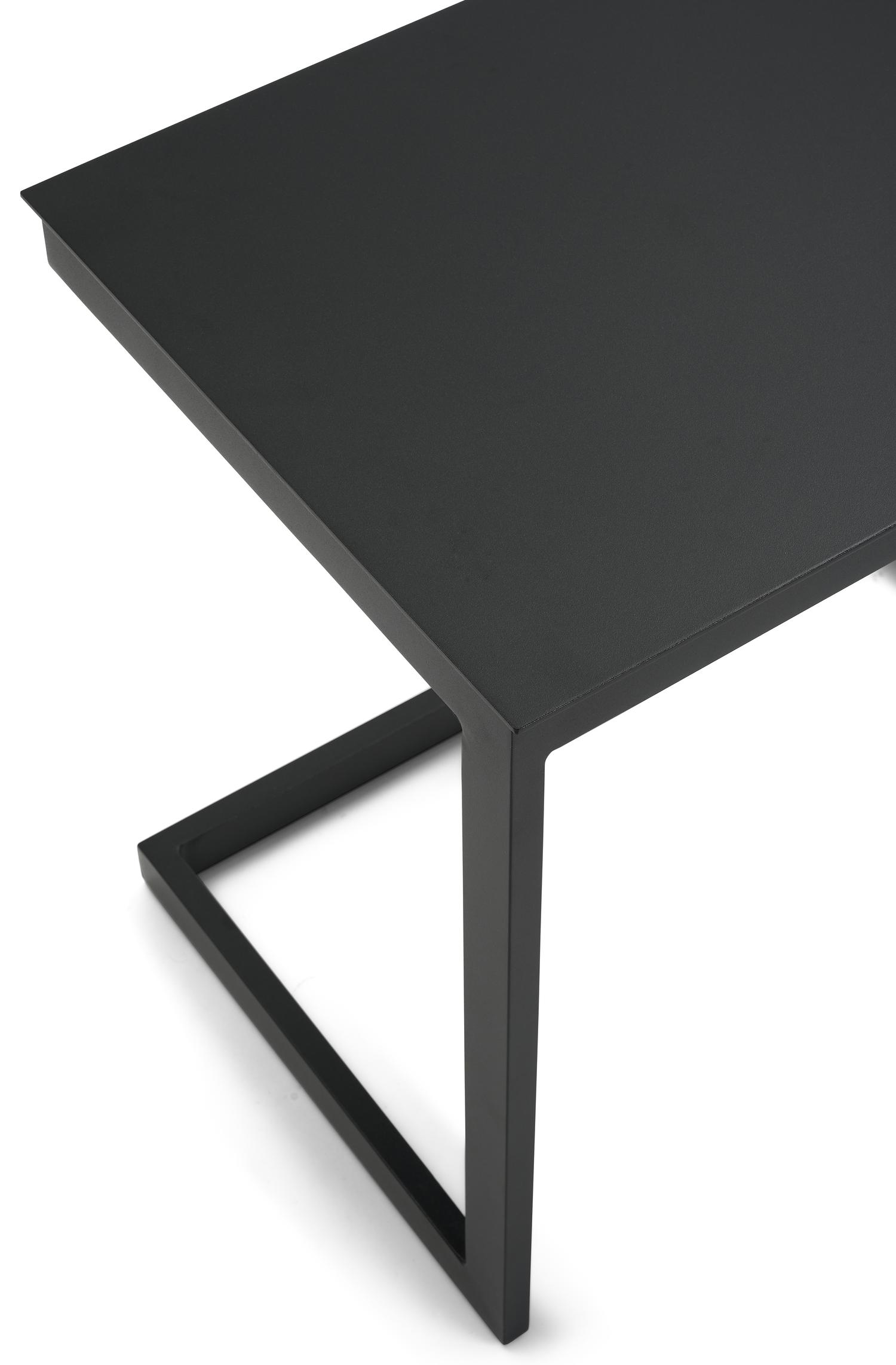 Table d'appoint Servio en aluminium noir - Lg 65 x larg. 45 x H 60 cm