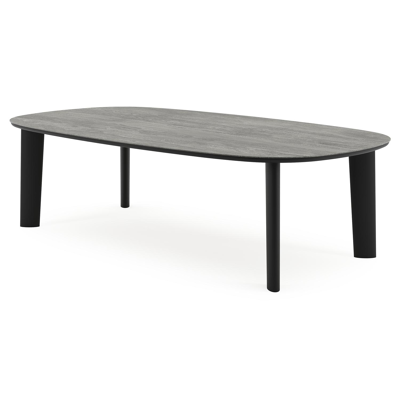Amico tuintafel bombo xl in zwart aluminium en volkeramiek Aspen Grey - L 270 x B 148 x H 73.5 cm
