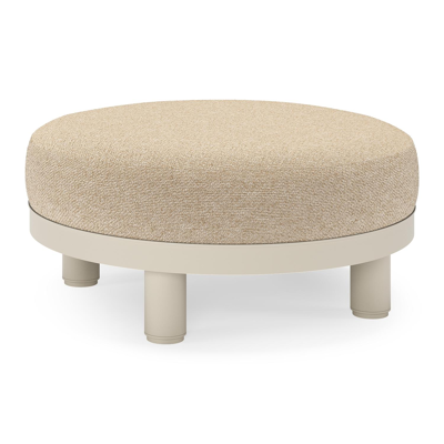 Donato lounge poef in beige aluminium met all weather cosytica Madagascar Oak kussen
