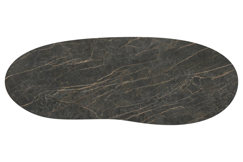 Amico tuintafel organisch in taupe aluminium en volkeramiek Black Obsession - L 320 x B 120 x H 73.5 cm