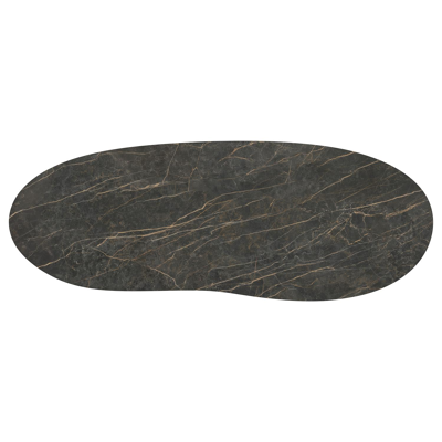 Amico tuintafel organisch in taupe aluminium en volkeramiek Black Obsession - L 320 x B 120 x H 73.5 cm