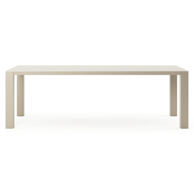 Table de jardin Nano rectangulaire en aluminium beige et céramique pleine Shilin Lg. 240 x Lrg. 100 x Haut. 75 cm