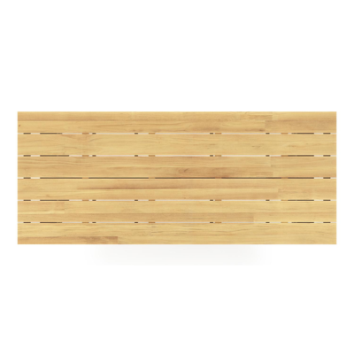 Pagino tuintafel rechthoekig in zwart aluminium en teak - L 240 x B 100 x H 73,5 cm