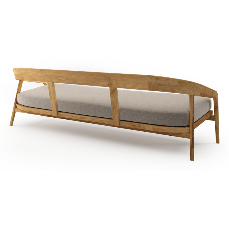 Lacrima loungebank in teak met savane coconut all weather Sunbrella® luxe kussen