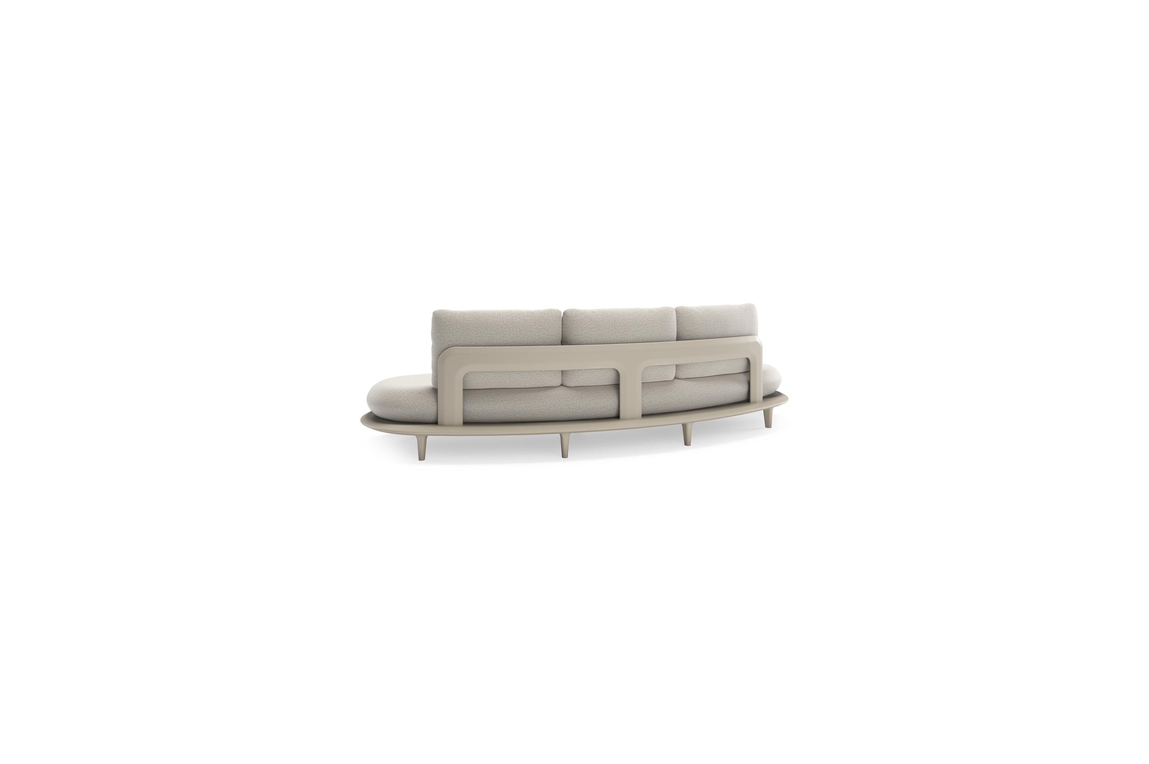Bomero loungeset in beige aluminium met firenze natural all weather solica kussen