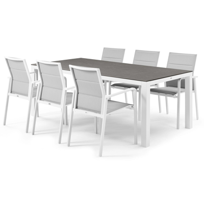 Tafelblad in volkeramiek op glas - Grijs - L 200  x B 100 cm