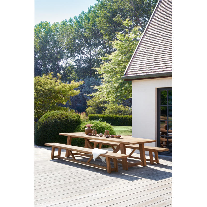Beauville bank gerecycleerd in teak voor 6 tot 8 personen - B 330 x D 40 x H 45 cm