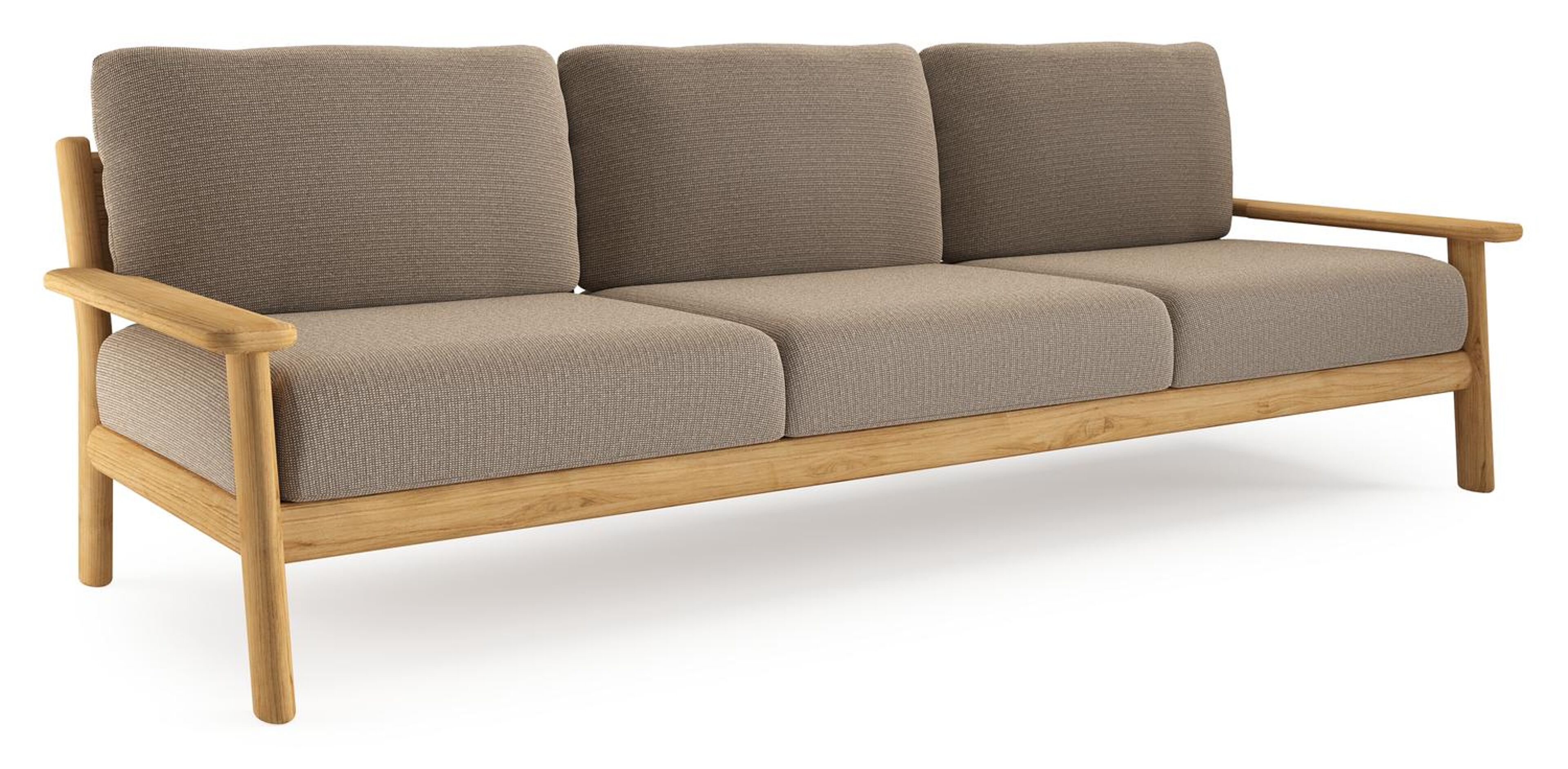 Amaro loungebank in teak met firenze earth all weather solica kussen