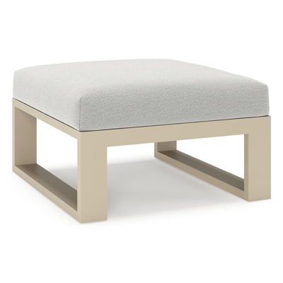 Verato poef in beige aluminium met savane nimbus all weather sunbrella® luxe kussen