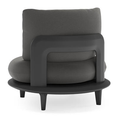 Fauteuil de jardin Bomero en aluminium noir et coussins en all weather sunbrella® luxe natte charcoal chine