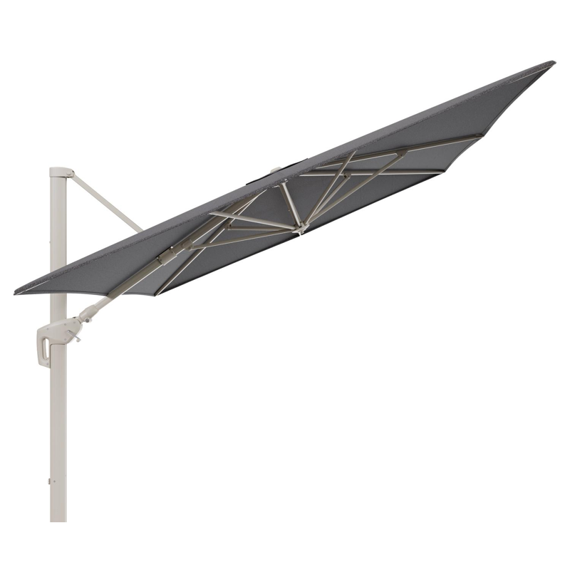 Parasol pendant Minore avec fonction tilt en aluminium beige et toile de parasol All Weather Solica Firenze Tunder - Lg.1 400 x Lg.2 300 cm (sans pied de parasol)