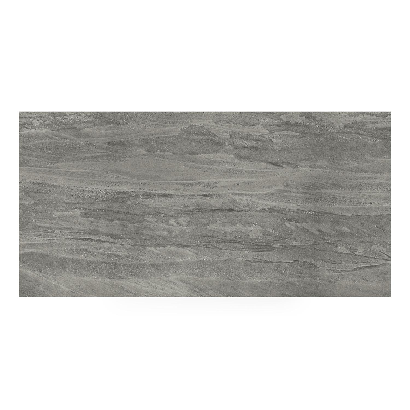 Cirello tuintafel in zwart aluminium en volkeramiek aspen grey - L 200 x B 100 x H 75 cm