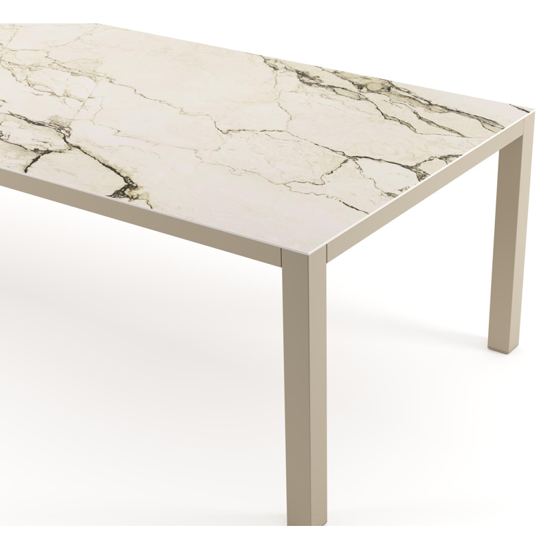 Como tuintafel rechthoekig in beige aluminium en volkeramiek Colorado Dunes - L 280 x B 110 x H 73 cm