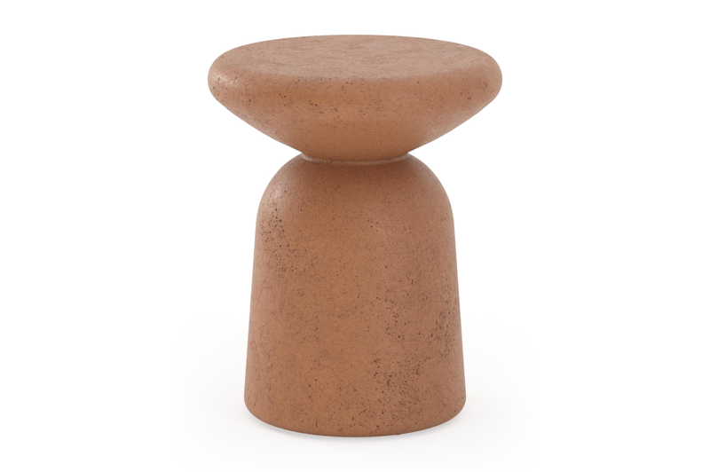 Globo bijzettafel in roestbruin beton - Dia. 42 x H 47 cm