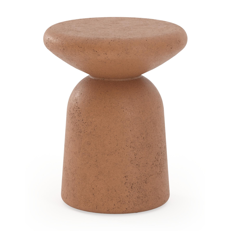 Globo bijzettafel in roestbruin beton - Dia. 42 x H 47 cm
