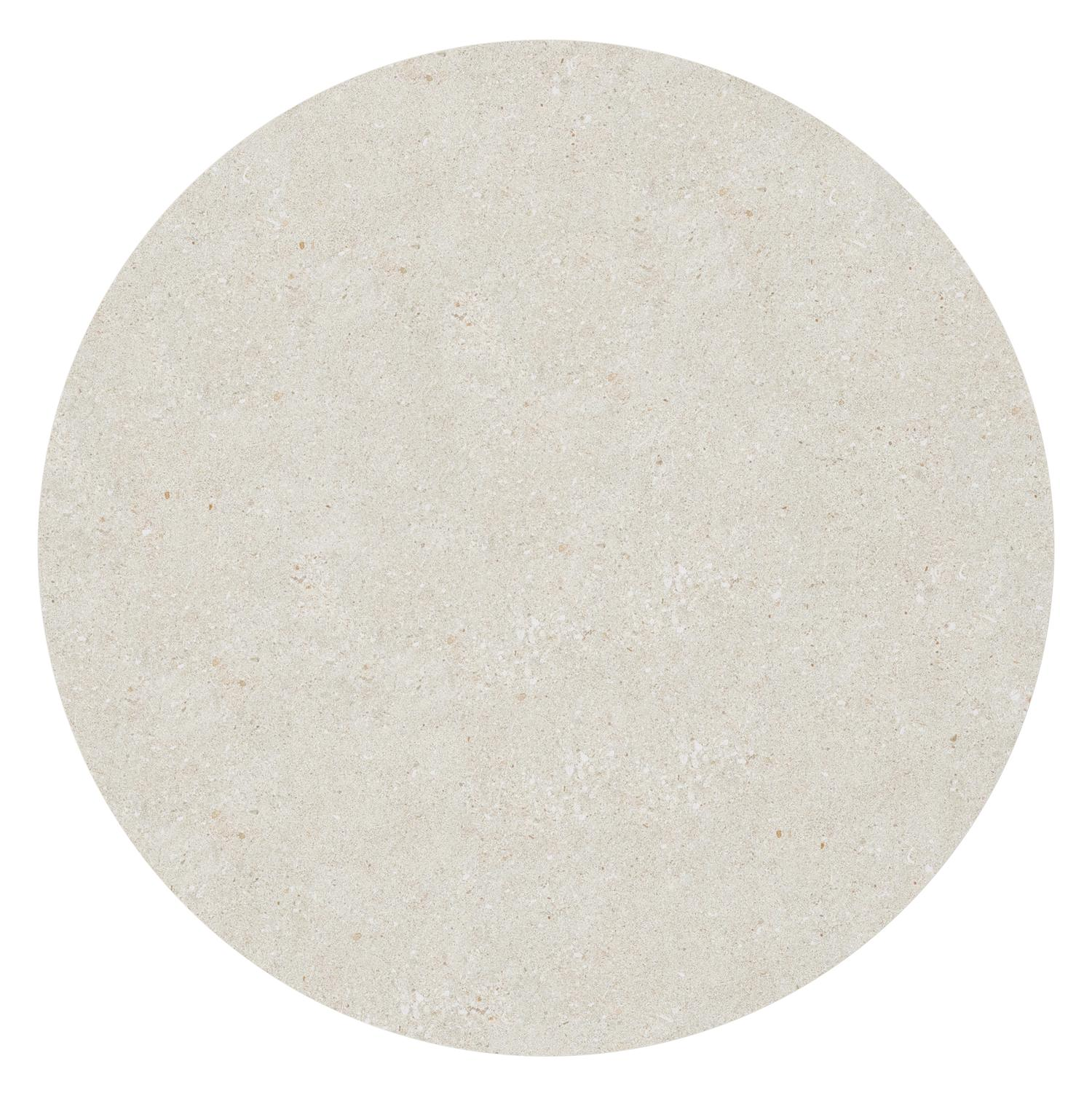 Amico loungetafel rond in wit aluminium en volkeramiek Shilin - Dia. 110 x H 28 cm