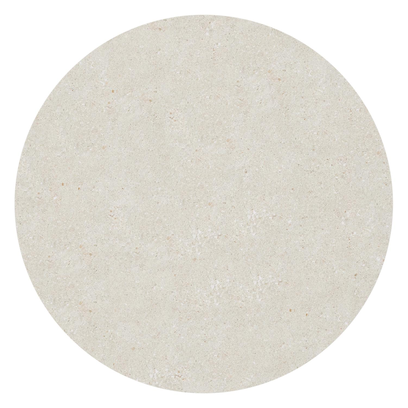 Amico loungetafel rond in wit aluminium en volkeramiek Shilin - Dia. 110 x H 28 cm