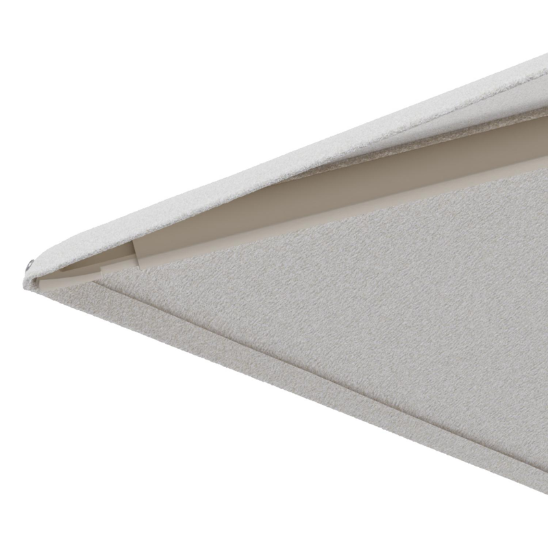 Parasol pendant Minore avec fonction tilt en aluminium beige et toile de parasol All Weather Solica Soul Optik - Lg.1 280 Lg.2 370 cm avec pied de parasol Minore 260 kg avec roulettes