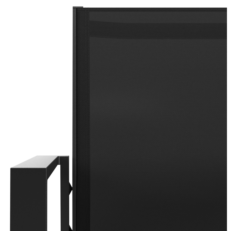 Bahia tuinstoel in zwart aluminium en zwart single textilene