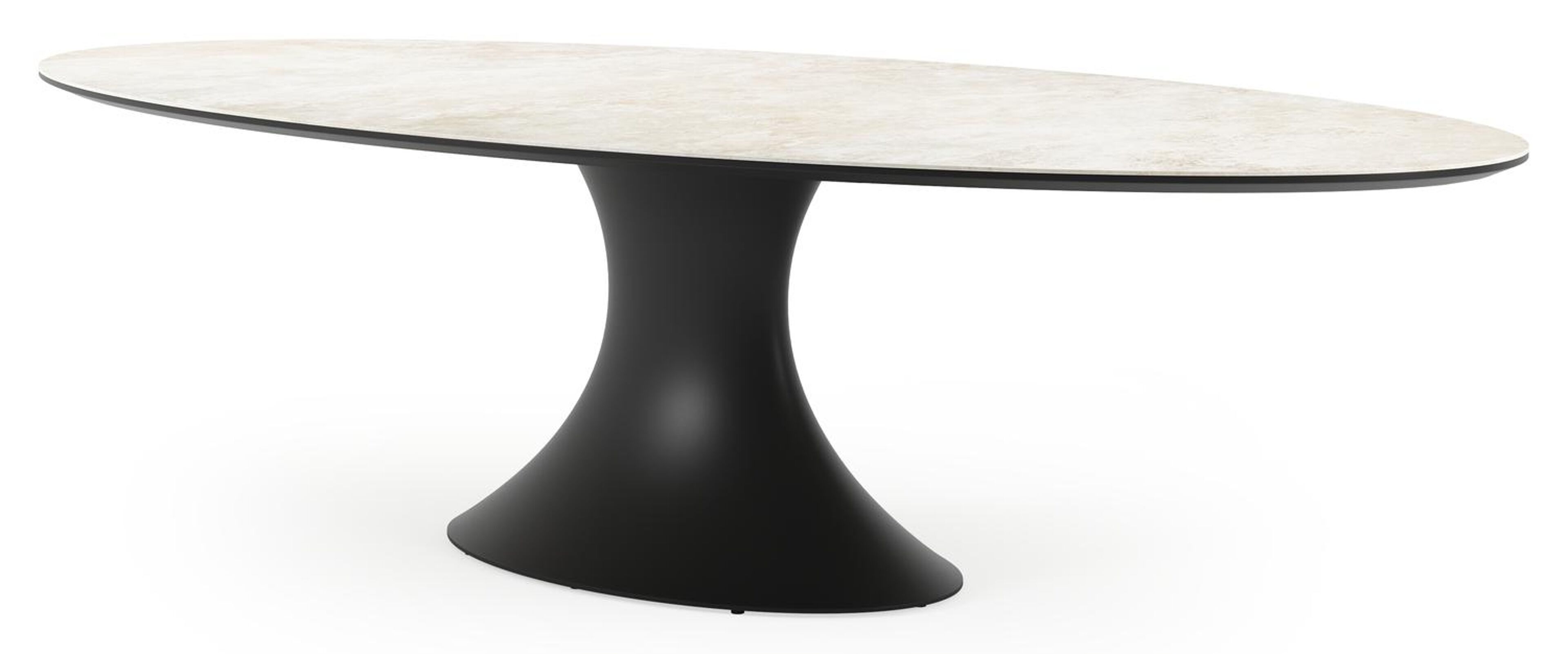 Fano tuintafel ovaal in zwart aluminium en volkeramiek Rapolano - L 290 x B 148 x H 75 cm