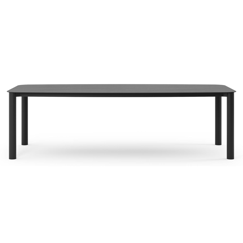 Orso tuintafel bootvorm in zwart aluminium en volkeramiek basalt black - L 255 x B 115 x H 75 cm