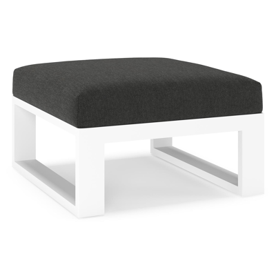 Verato poef in wit aluminium met chartres sooty all weather sunbrella® luxe kussen