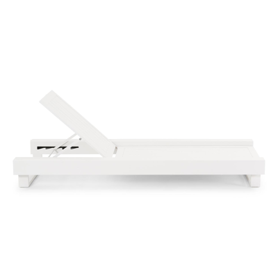 Nano verstelbaar ligbed in wit aluminium met lopi marble all weather sunbrella® luxe kussen