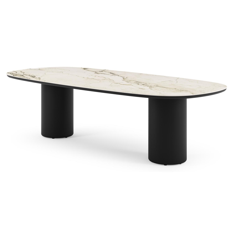 Amico tuintafel bombo in zwart aluminium en volkeramiek Colorado Dunes - L 270 x B 125 x H 73.5 cm