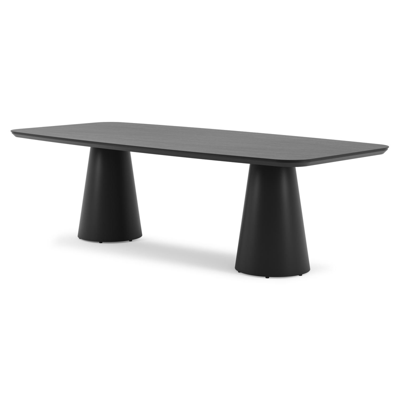 Donato tuintafel in zwart aluminium en volkeramiek basalt black - L 255 x B 115 x H 74 cm