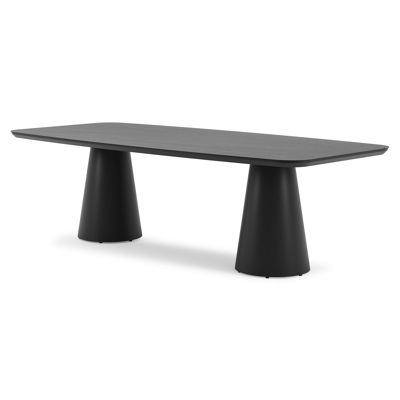 Table de jardin Donato en aluminium noir et céramique pleine basalt black - Lg 255 x Larg. 115 x H 74 cm
