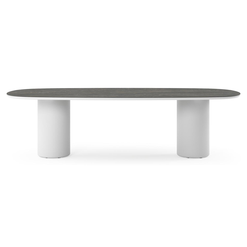 Amico tuintafel bombo in wit aluminium en volkeramiek Black Obsession - L 270 x B 125 x H 73.5 cm