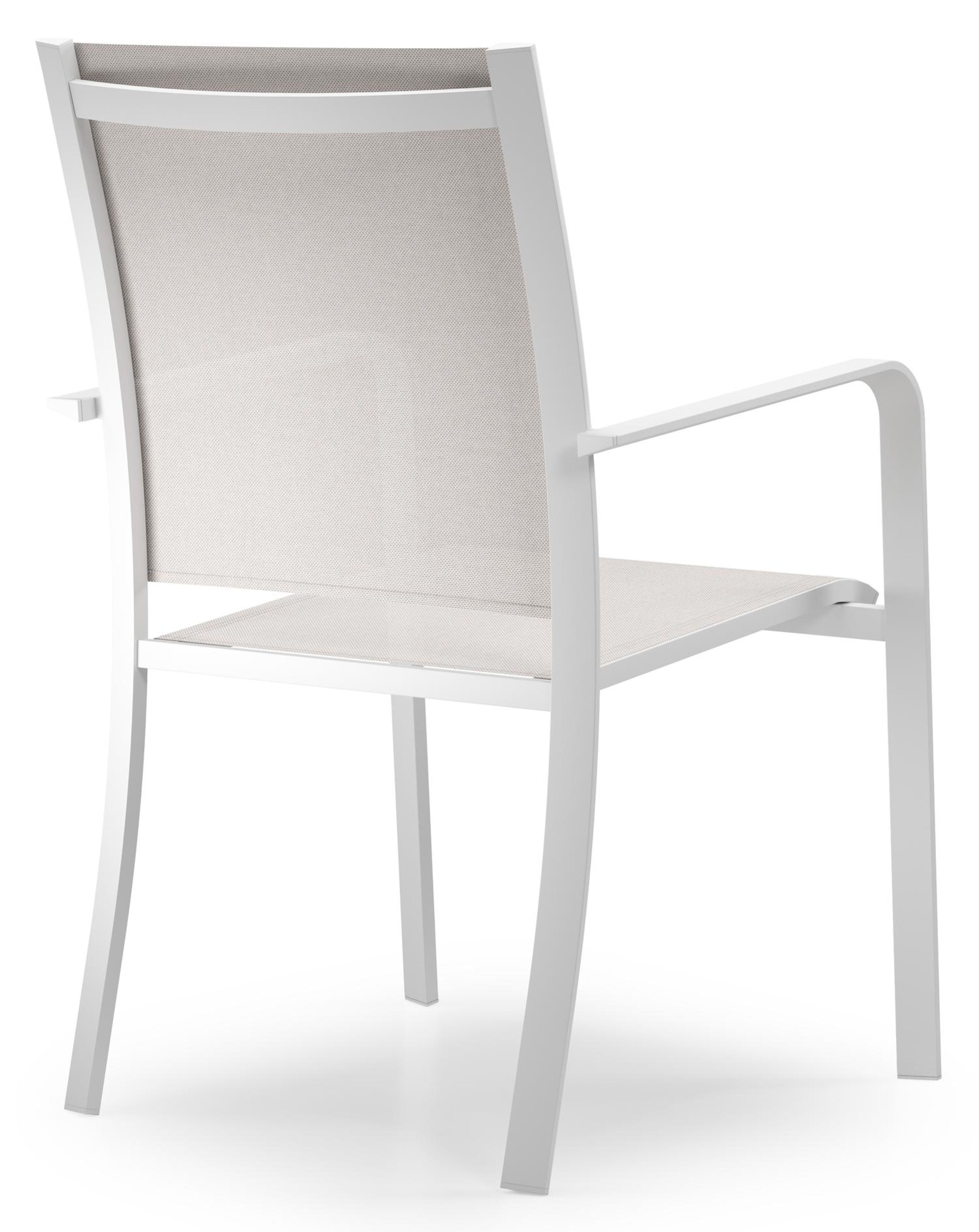 Calobra tuinstoel in wit aluminium en beige single textilene