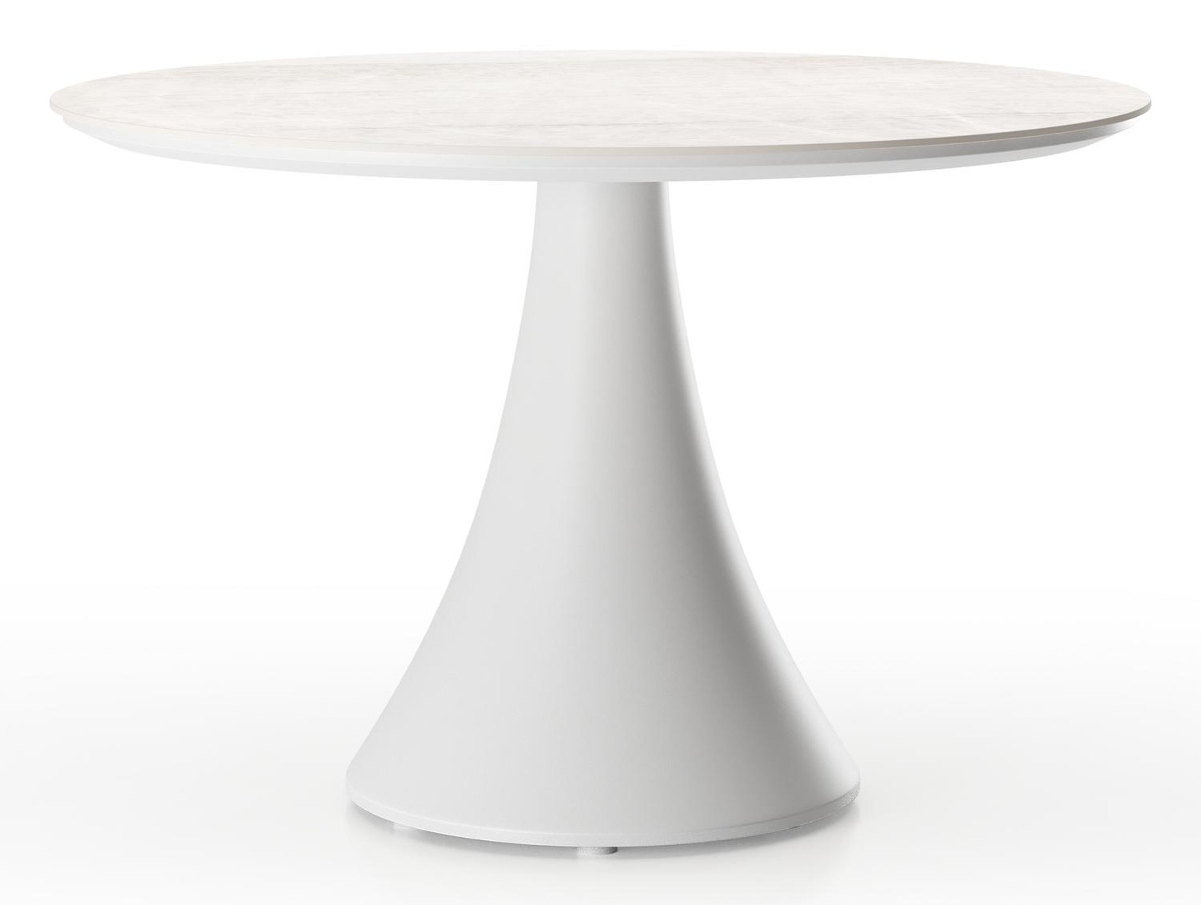 Fano loungetafel rond in wit aluminium en volkeramiek Taj Mahal - Dia. 80 x H 55 cm