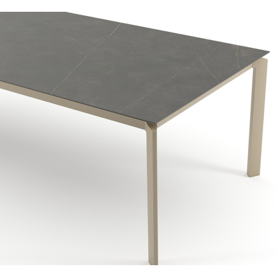 Cirello tuintafel rechthoekig in beige aluminium en volkeramiek Calatorao - L 280 x B 110 x H 74.5 cm