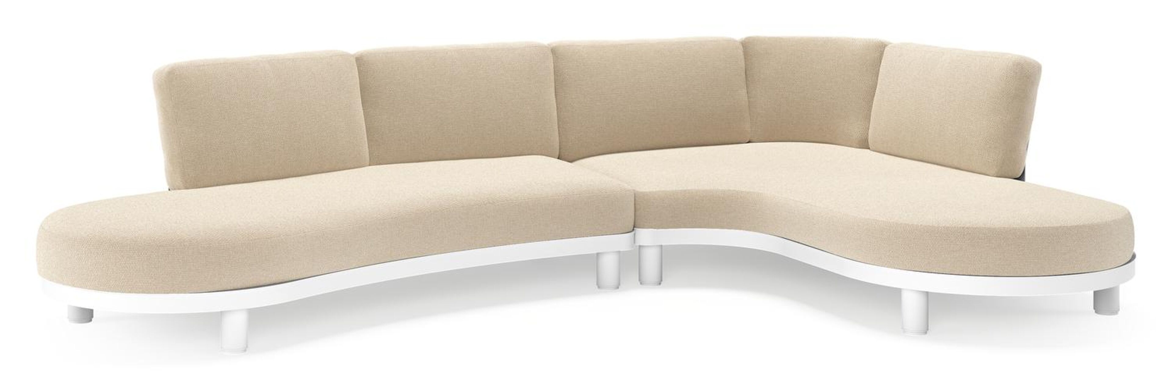 Donato loungehoek in wit aluminium met all weather cosytica Althea Chalk kussen