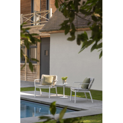 Fano loungezetels 2 x 1-zit in wit aluminium