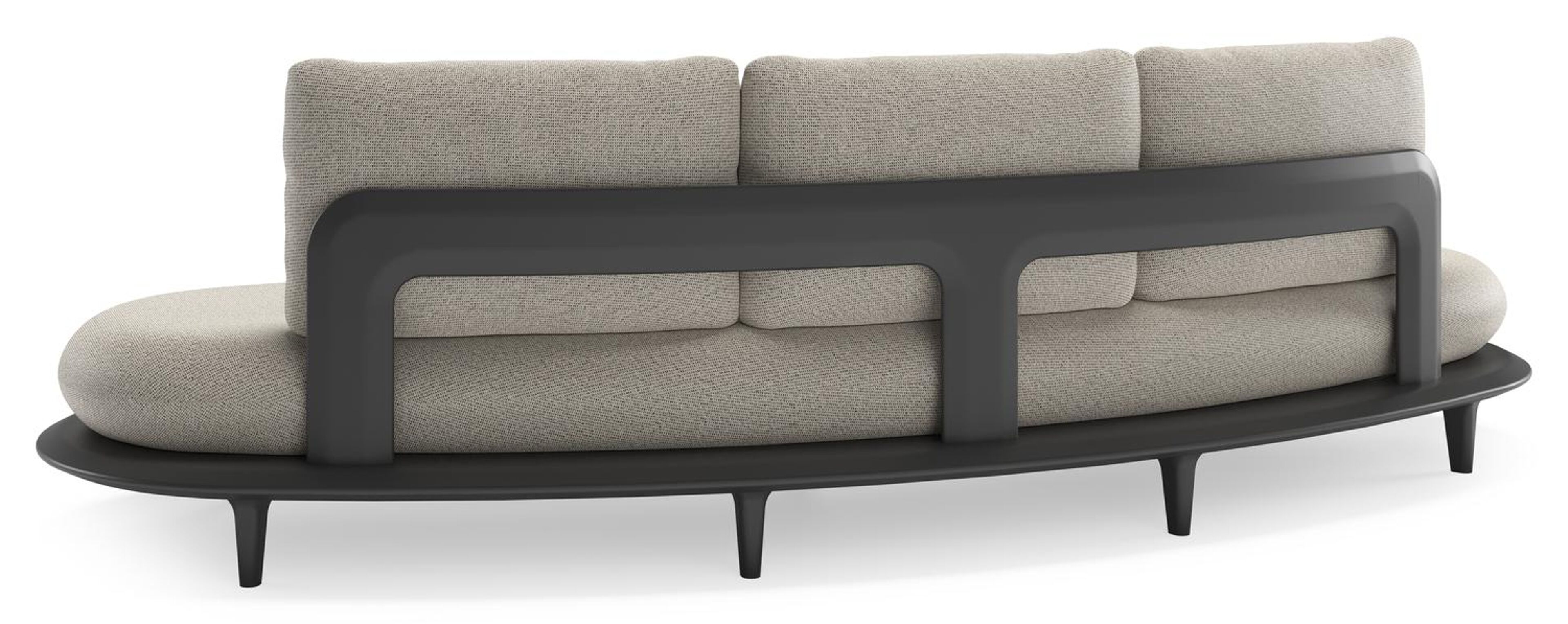 Bomero loungeset in zwart aluminium met firenze sand all weather solica kussen