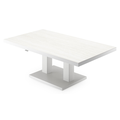 Cirello loungetafel in wit aluminium en calista volkeramiek - L 140 x B 80 x H 71 cm