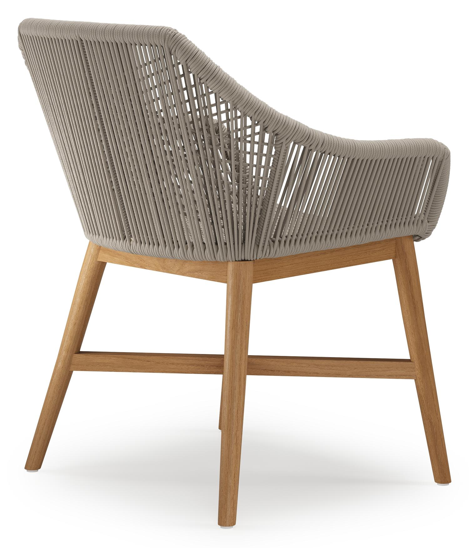 Borgo tuinstoel in teak en naturel verticaal geweven ronde rope 