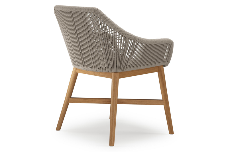 Borgo tuinstoel in teak en naturel verticaal geweven ronde rope 