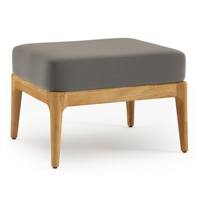 Pouf Orso en teck et coussins en all weather sunbrella® luxe Natte Dark Taupe