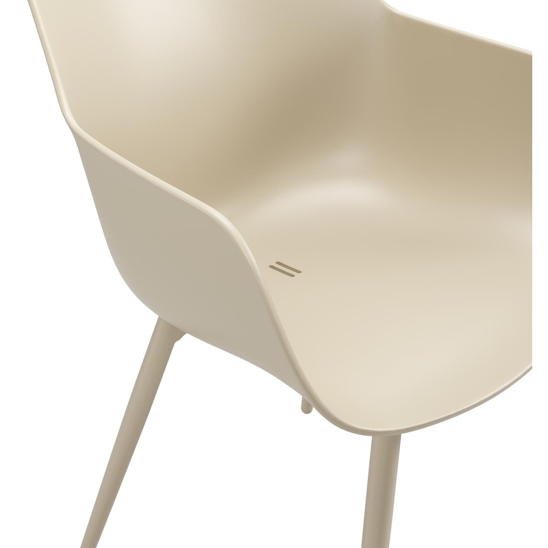 Paco tuinstoel in beige aluminium en beige kunststof